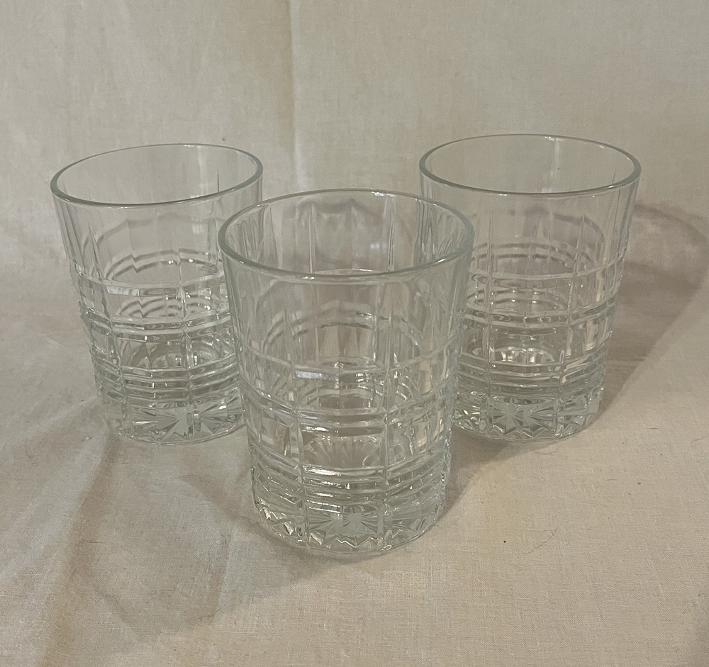 3 Cristal D’Arques Carlton Old Fashioned / Rocks Glasses. Perfect Condition.