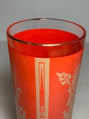Set of 4 Vintage 1960s Culver Mandalay Red Siam Thai Goddess Glass Tumblers 6.5″