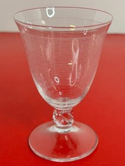 2 Daum Crystal ORVAL Cordial Goblet (s) Twisted Swirl Stem DAU2 Horizontal Lines