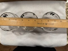 3 Mid Century Modern Gold & Black Atomic Diamond Pattern Old Fashioned Glasses