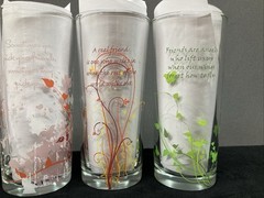 Tumblers Heavy Duty Clear Glass “Friends” Weighted Bottom 12oz Set of 4