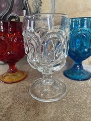 Rainbow Set of (3) VTG Moon and Stars Goblets LE Smith