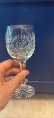 Zawiercie Hand Cut 24% Lead Crystal Wine Glasses – Poland Set of 4 – Starburst