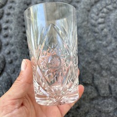 American Brilliant Period Cut Crystal Whiskey Wine Juice Cocktail Glass Star Cup