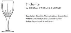 Water Goblet Enchante by CRISTAL D’ARQUES-DURAND 8 5/8″