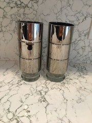 MCM Set/6 Dorothy Thorpe Silver Mercury Stackable Cocktail Glasses