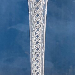 2 Vtg Bucket Air Twist Stem Etched Crystal Wine Chalice Glasses Art Deco Set