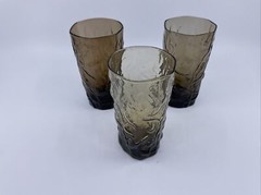 Set of 3 Seneca Glass Driftwood Casual 6 oz Juice Glasses In Brown 4 1/8” Tall