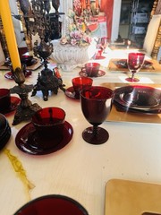 74 Vintage Duncan Miller Ruby Red/Anchor Hocking Royal Ruby Drinkware 65 Pieces