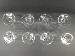 8 Libbey Z Stem Clear Martini Glasses Crooked Cocktail Cosmopolitan Glasses Set
