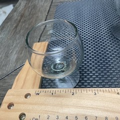 Set Of 3- Vintage Clear Glass Goblets With A Thick Bowl-Sturdy Base & Solid Stem