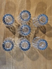 Vintage Ribbed 3 3/4” glasses tumbler juice water highball 5oz Set Of Seven