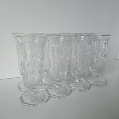 Vintage McKee Rock Crystal Clear Parfait Glass Set of 8 -B9