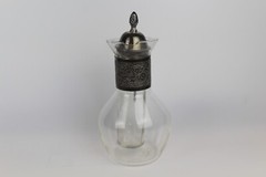 Metro Bottle Co Glass Claret WIne Carafe/Pitcher and Ice Tube Insert Silverplate