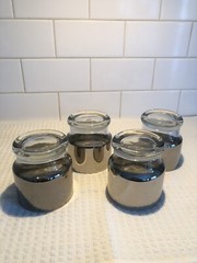 4 Vtg MCM Dorothy Thorpe Wide Silver Band Stack Glasses Barware Tumbler Low Ball