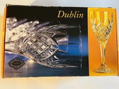 Dublin Shannon Set of Four 9oz. Crystal Wine Goblets by Godinger New in Box