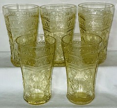 5 Federal PATRICIAN AMBER * 4″ – 5 OZ JUICE TUMBLERS*