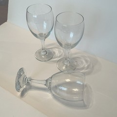 Three 7 inch Libbey Teardrop Stemmed Tumblers