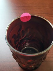 Nice Purple Dugan Carnival Glass Heavy Iris Pattern Tumbler