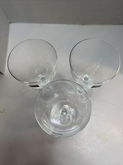 Marc Aurel Crystal Wine Goblet Glass Column Stems Set of 3 New