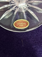 Gorham Crystal Victoria’s Garden Candlesticks 2 Clear Cut Florals 6.5