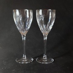 LENOX FIRELIGHT PLATINUM WINE GLASSES, Cut Lead Crystal, 7 7/8 «, 6 oz, USA, 2PC