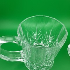 Cristal d’ Arques Durand Crystal Mugs 3ea «Chantilly Taille Beaugency» 3.25×3.75