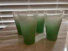 Vintage/Mid-century Modern Glass Tumblers, West Virginia Glass Specialty, Blend