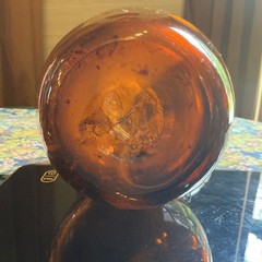Vintage Retro 17″ Amber Glass Pitcher Mid Century Modern Art Glass