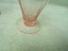 Fry 1-5-Pink Straight Optic Ice Tea Glasses Set of 4 Good condition Flea Bites