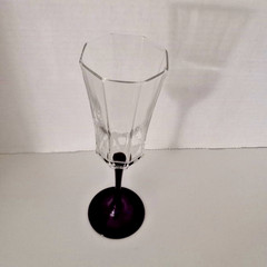 Luminarc France Black Stem Clear Geometric Bowl Champagne Glass Elegant Set of 9