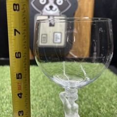 Vintage Bayel Crystal Bacchus Male Nude Frosted Figural Stem Wine Glass 7 1/4″