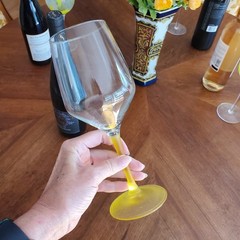 Yellow Green Wine Glasses Variety Set of 4 Mouth Blown Glasses 9 & 10 inches