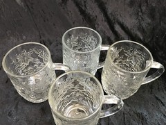 Princess House FANTASIA Poinsettias Coffee/Cocoa/Hot Cider Mugs #516 – Set of 4
