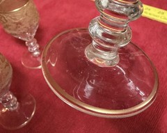 Vintage Imperial Glass Songbird Gold Encrusted Cordial Glasses Set Of 4 1950s