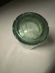 4- Anchor Hocking Juice Glass Green Tartan 7oz, Art Deco, USA 1990s VTG