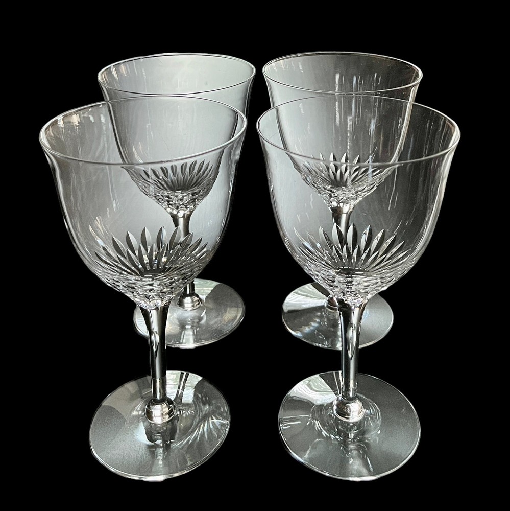 Set Of 4 Vintage Seneca Crystal FIRST LADY 6 3/4″ Water Goblets Stem #1963