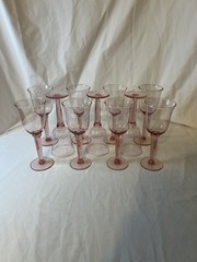 Vintage Tall Stemed Pink Glass Goblets Wine Glasses Sold Separately 11 Available