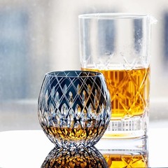 JINZHI Japanese Style EDO Kiriko Whiskey Glasses 11OZ Unique Shape Colored Hand
