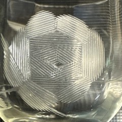 RARE Vintage 4.8″ Knobbed Stem Engraved Rose 16 Panel Bowl Wine Glass