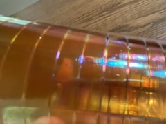 Antique early 1900’s Marigold Carnival Glass Iridescent Banded Tumblers Set of 5