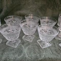 6 CAPE COD STEMS BY IMPERIAL GLASS 4 OZ APPROXIMATELY – 3.75″ TALL 3.5″ ACROSS
