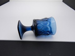Noritake Spotlight Wine Stem Textured Dark Blue 4 3/4″ T ca 1974-1983