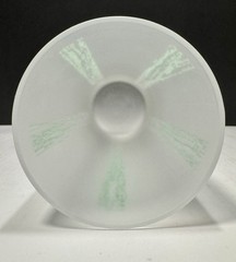 Vintage Set of Four Libbey Frosted Cyan-Green Stripe Highball/Tumbler Glasses.