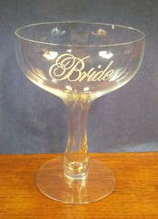 Bride & Groom Hollow Stem Vintage Toasting Coupe Champagne Glass Set