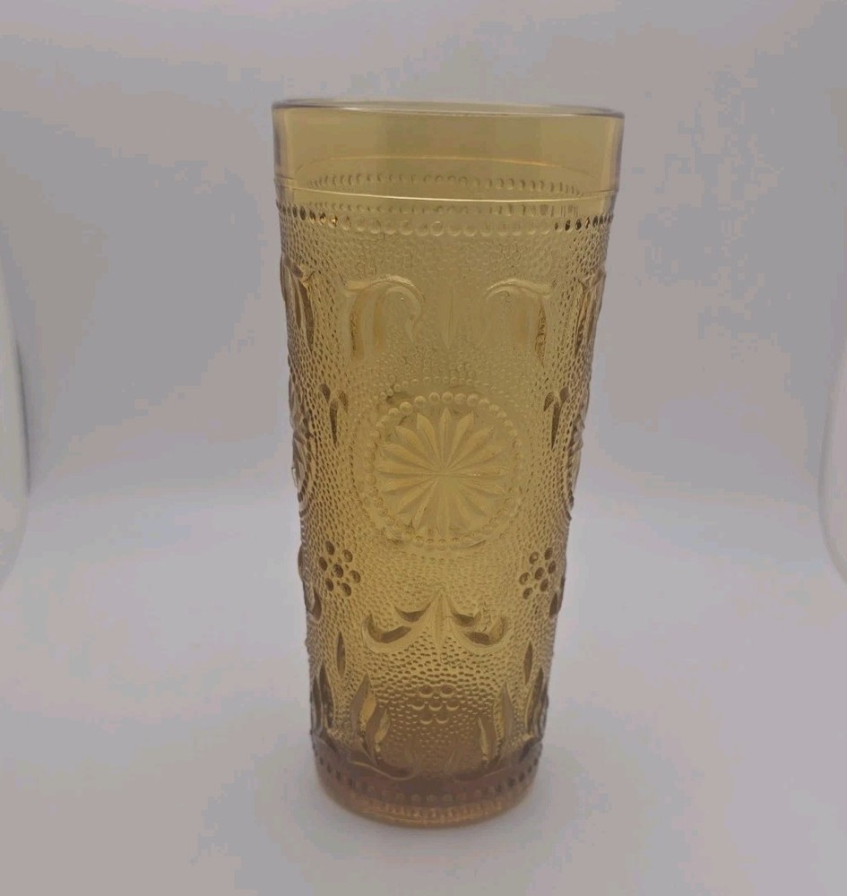 Vintage American Concord Amber Tumbler Brockway Glass Company Replacement 14 Oz