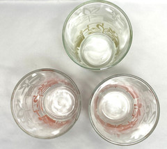 3 Glasses MCM Vintage Tumblers Leaf Pattern 5 3/8″ Tall Retro Mod 12 Oz READ