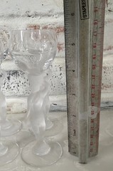 4 BAYEL France Bacchante Frosted Female Nude Stem Glass Set Manganese