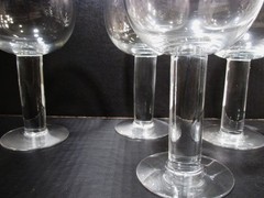 Midcentury Orrefors Crystal Sweden Column 4 Lg 7.25” Water Goblets Gunnar Cyren