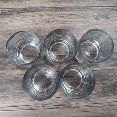 5 Anchor Hocking Tartan Clear Manchester Whiskey Glasses Old Fashion 3.5″ Rocks